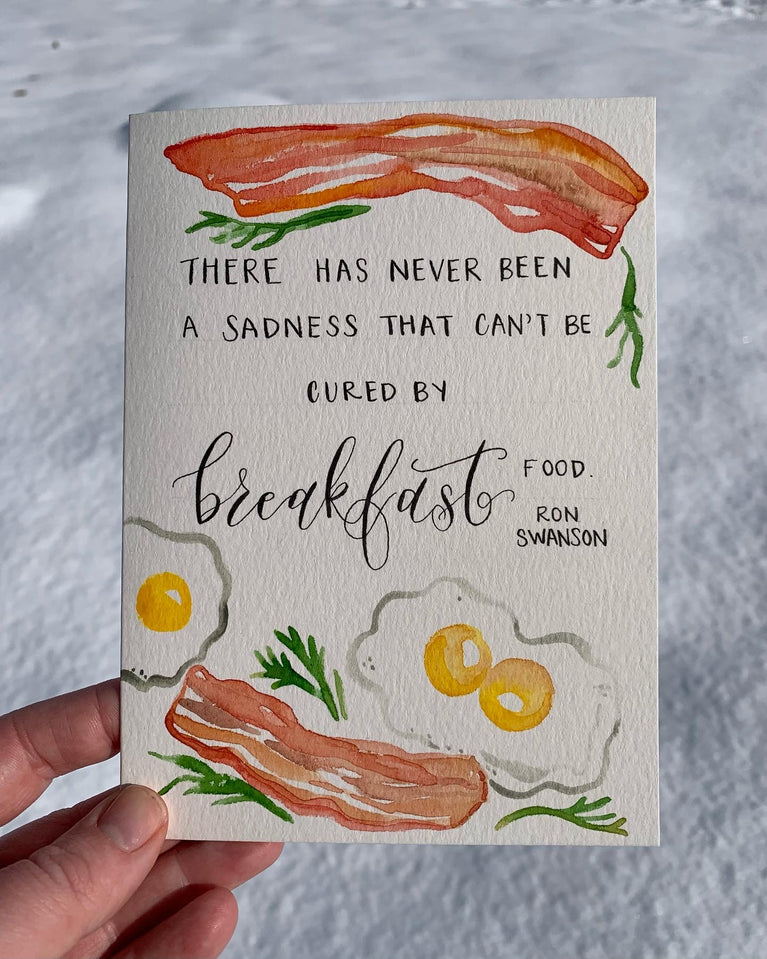 Breakfast Food Watercolor Card