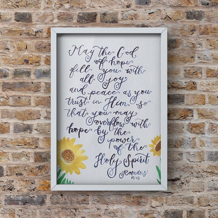 Romans 15:13 Sunflower Print